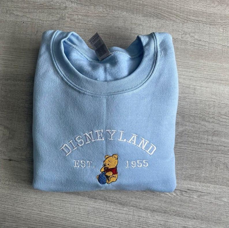 Custom Embroidered Hoodies For Couples, Custom Matching Couple Hoodies, Cartoon Bear Inspired Couples Embroidered Matching Hoodie