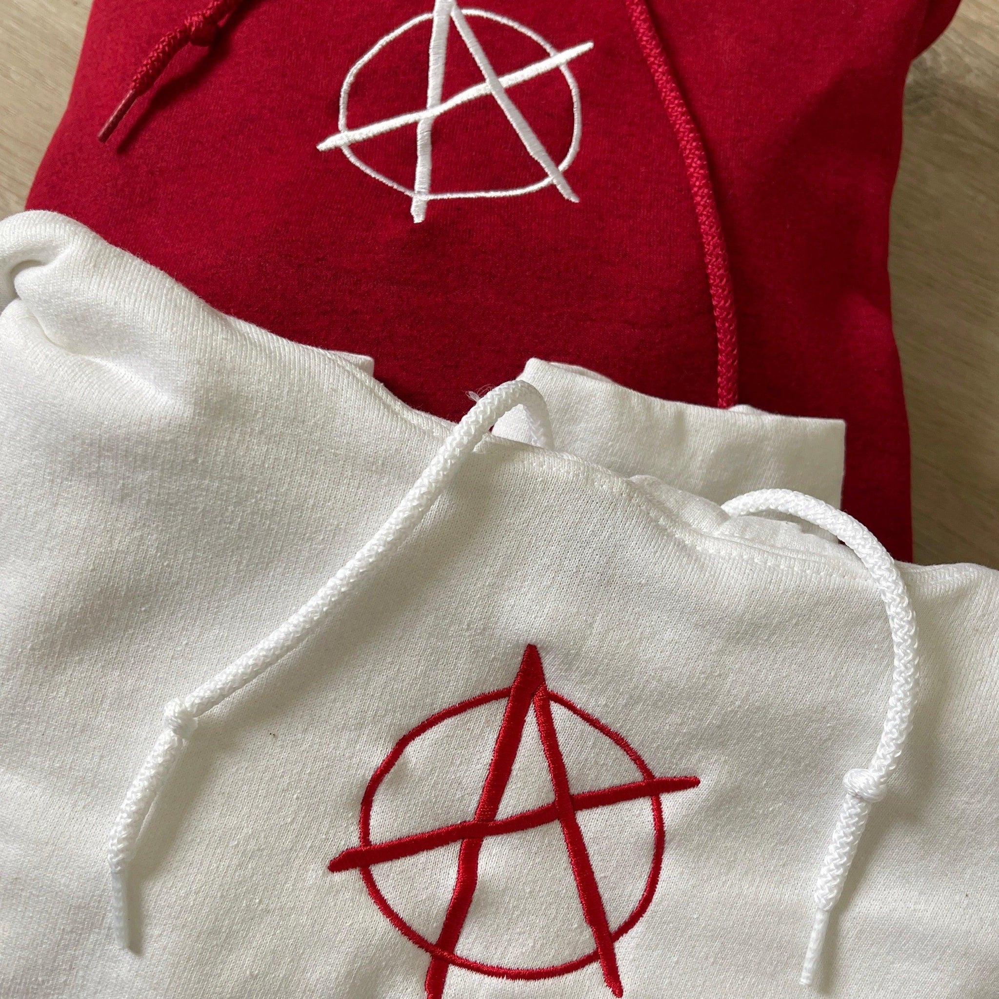 Custom Anarchy Embroidered Matching Set Couple Sweatshirt Hoodies