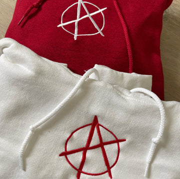 Custom Anarchy Embroidered Matching Set Couple Sweatshirt Hoodies