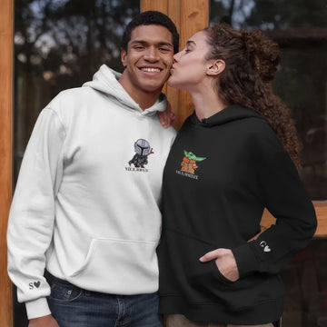 Custom Embroidered Hoodies For Couples, Best Matching Hoodies For Couples, Cute Cartoon Character Couples Embroidery Sweatshirt