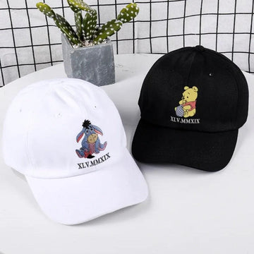 Custom Embroidered Hats For Couples, Funny Matching Couples Hats, Bear Cartoon Character Embroidered Hats