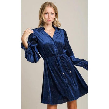 Blue Velvet Dress