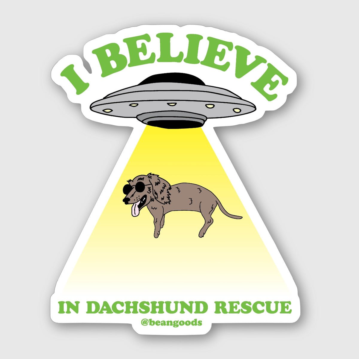 beam me up weenie sticker - bean goods