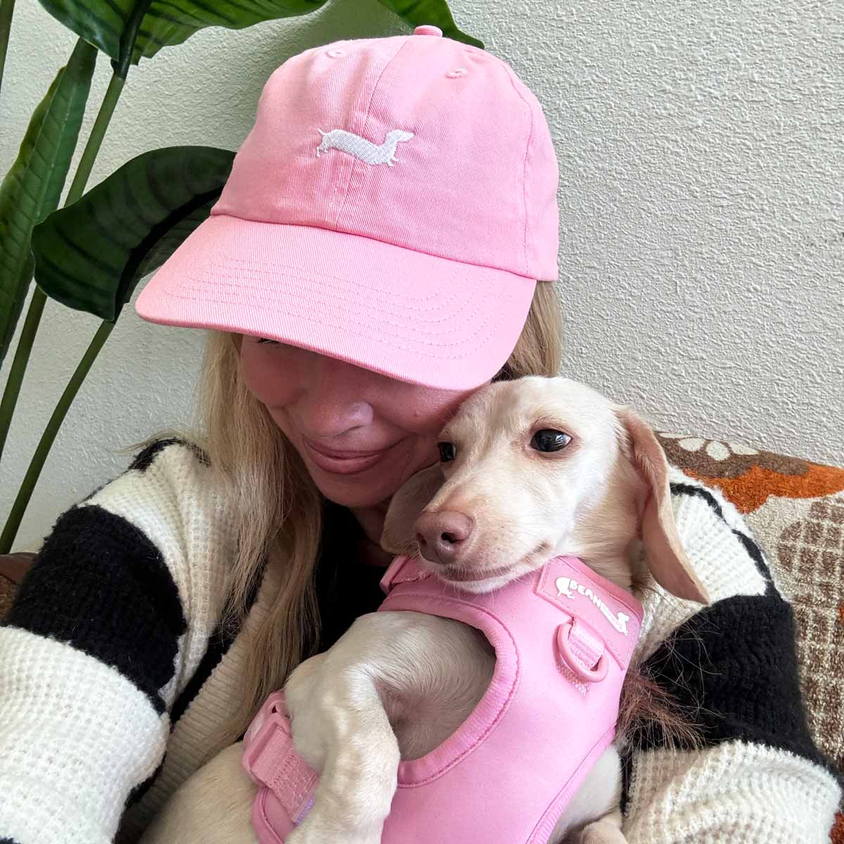 bean goods basics embroidered dad hat | ween pink