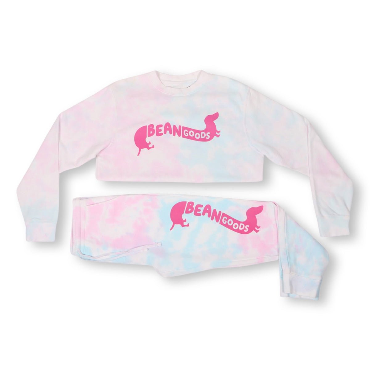 bg signature sweatsuit bundle | cotton candy tie-dye - bean goods