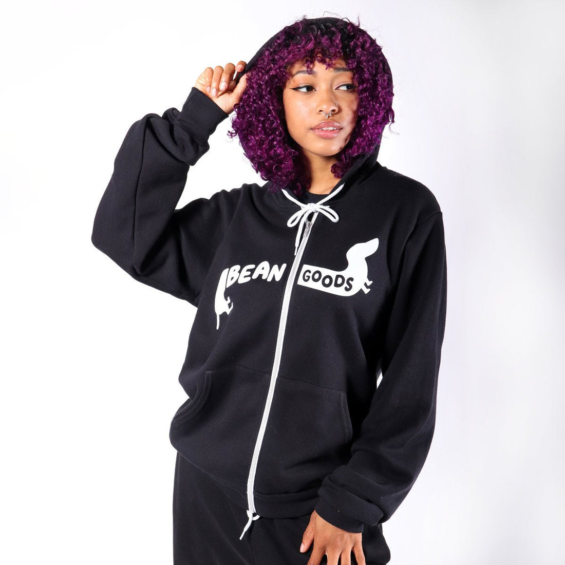 bg signature unisex zip-up | black - bean goods