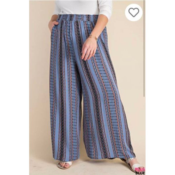 Crinkle Rayon Print  Plus Size Pants NOW 15% off