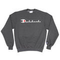 champion x bean goods unisex crew sweatshirt | charcoal heather - bean goods