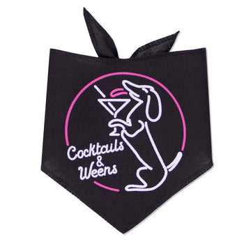 cocktails & weens dog bandana - bean goods