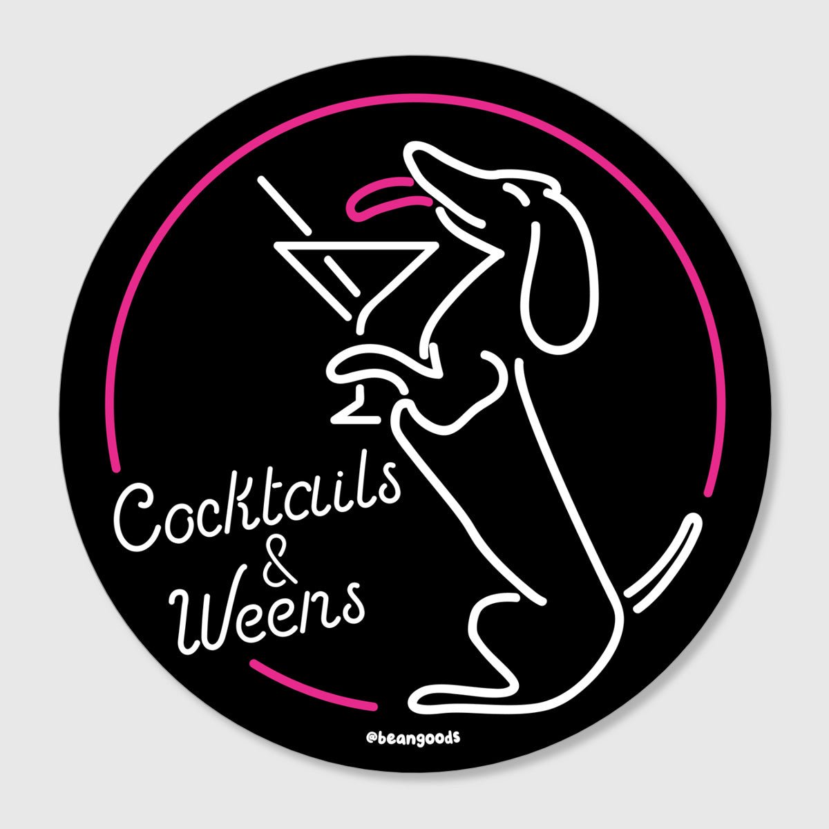 cocktails & weens sticker