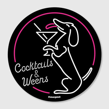 cocktails & weens sticker