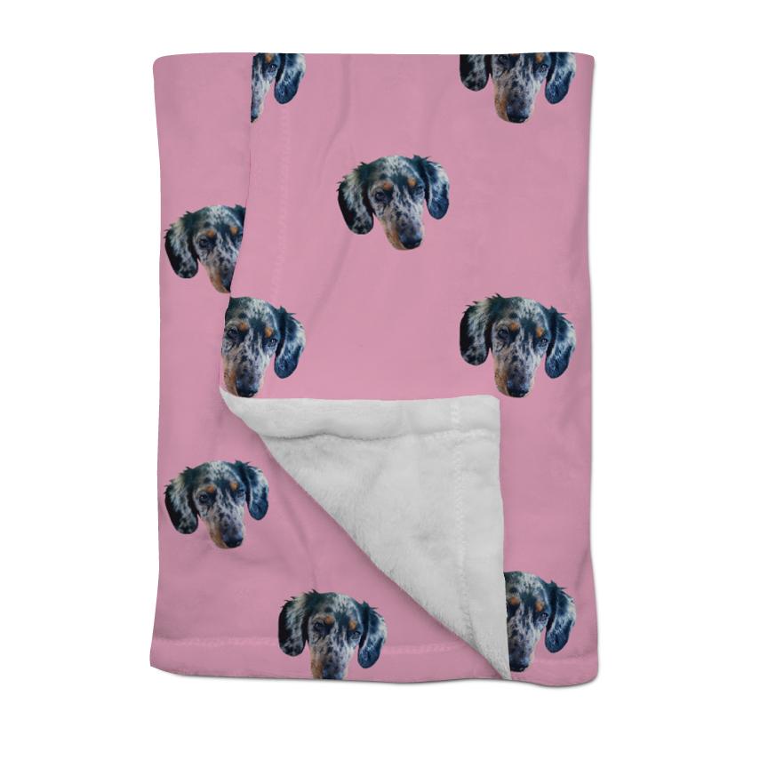 custom doxie print plush blanket 60" x 80" - BeanGoods