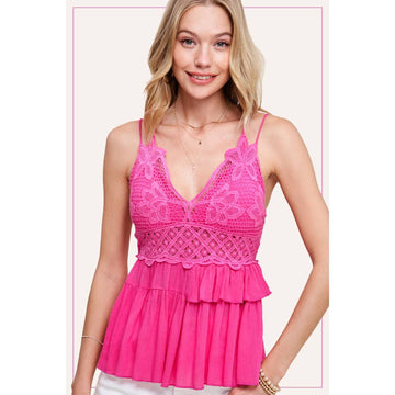 Crochet Bralette Flowy Top with Adjustable Straps 2 Colors Now $24.99