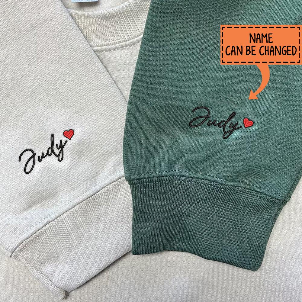 Custom Embroidered Halloween Hoodies For Couples, Custom Matching Couple Hoodies, Halloween Stitch x Angel Couples Crewneck Embroidered Hoodie